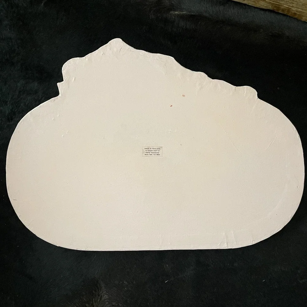 Vtg Paper‎ Mache Serving Tray Dessert Platter MCM Kitsch Handpainted Thailand